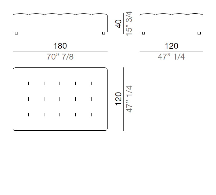 Mussi Isola Sofa Seat Element  180 cm - PF180