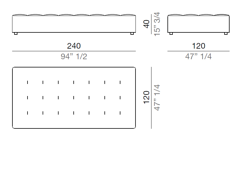 Mussi Isola Sofa Seat Element  270 cm - PF270