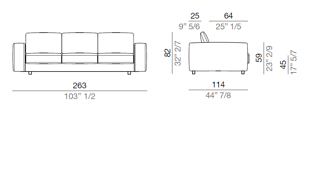 Mussi Sinfonia Divano 233 cm - D233