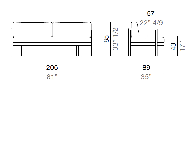 Mussi Twin Divano letto singolo 206 cm - DL206